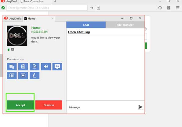 کاربرد و روش استفاده از نرم افزار anydesk اجازه برقراری ارتباط در نرم افزار anydesk