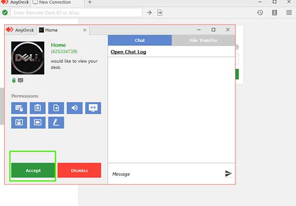 اجازه برقراری ارتباط در نرم افزار anydesk