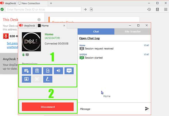 کاربرد و روش استفاده از نرم افزار anydesk قطع دسترسی به نرم افزار anydesk