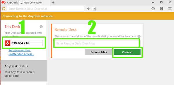 کاربرد و روش استفاده از نرم افزار anydesk اجرای نرم افزار anydesk