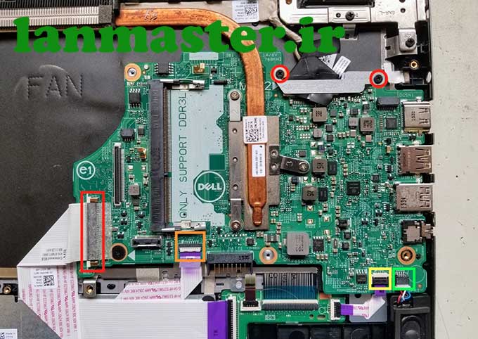 آموزش باز کردن قطعات لپتاپ Dell سری Inspiron 13 7000 مدل 7353 و 7359 باز کردن قطعات لپتاپ Dell