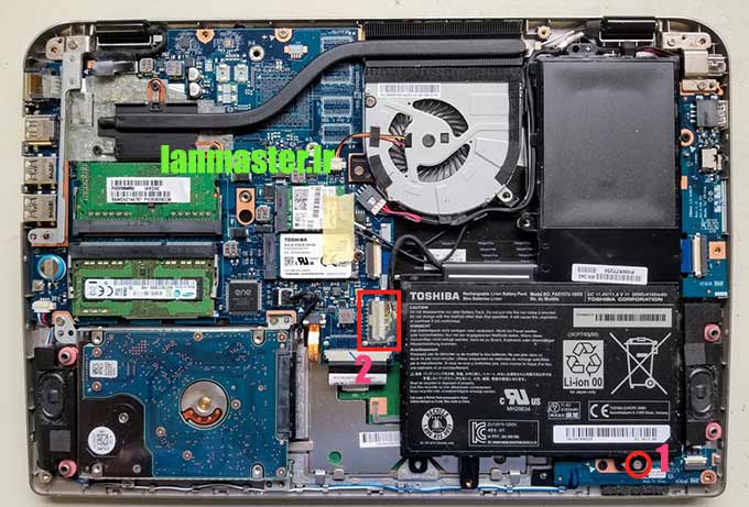آموزش تعویض قطعات لپتاپ توشیبا باز کردن و تعویض قطعات لپتاپ توشیبا