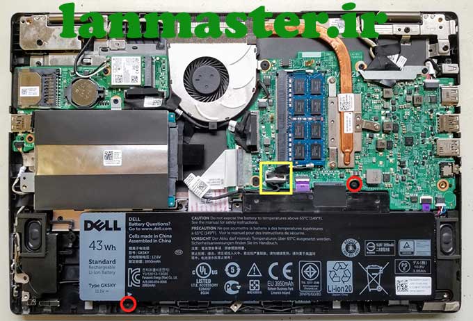 آموزش باز کردن قطعات لپتاپ Dell سری Inspiron 13 7000 مدل 7353 و 7359 باز کردن قطعات لپتاپ Dell