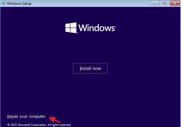 استفاده از ابزار sfc برای تعمیر فایل سیستم های ویندوز به صورت آفلاین Repair your computer