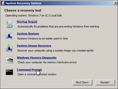 رفع مشکل خرابی ویندوز و تعمیر ویندوز تعمیر ویندوز System Recovery Option