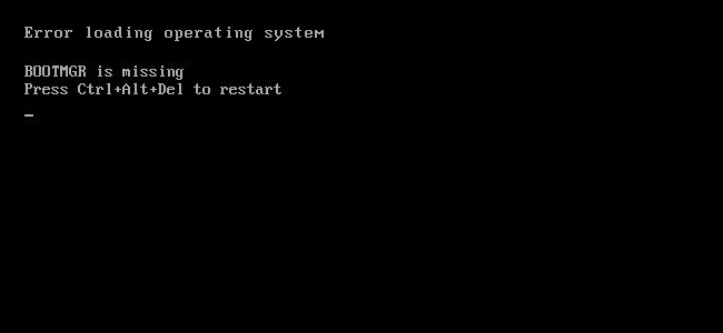 رفع خطای BOOTMGR is missing در زمان روشن کردن کامپیوتر رفع خطای BOOTMGR is missing